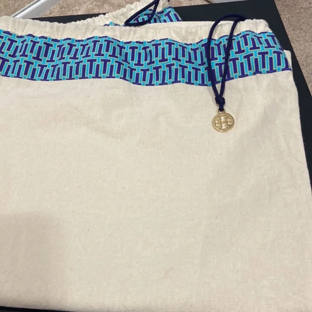 Tory Burch Light Blue/Teal Leather Tote